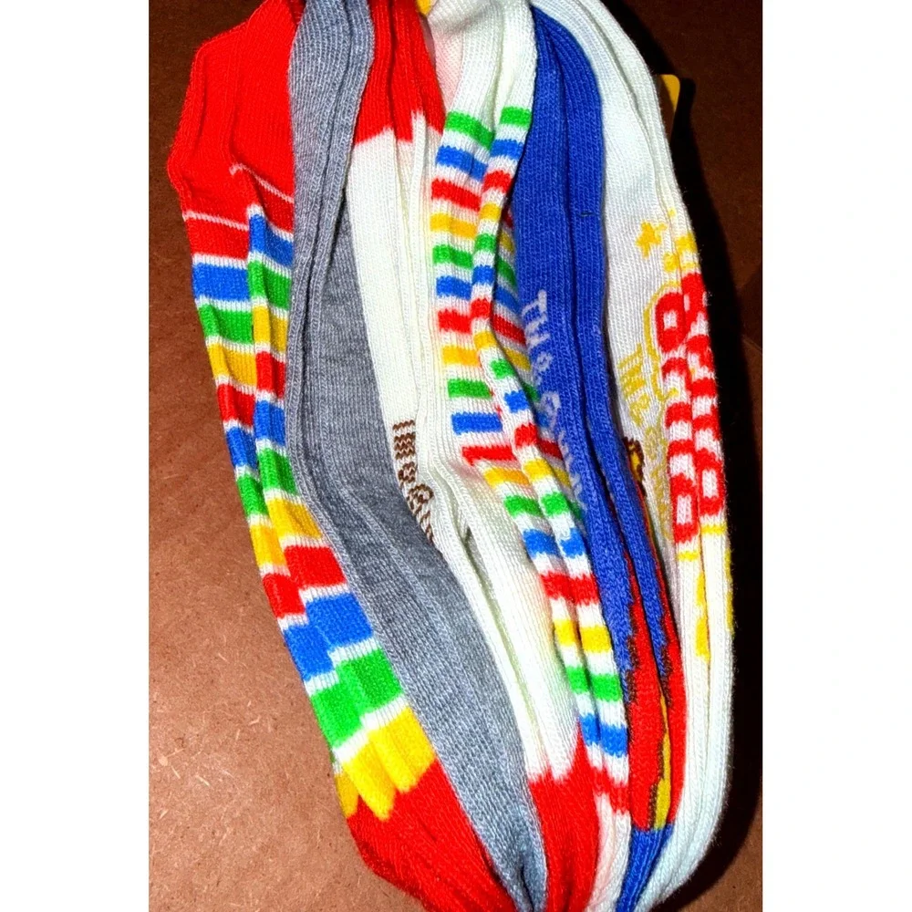 Rainbow Brite No-Show Socks OS 4-10 NEW 6 Pairs Multi Color Stripe Retro